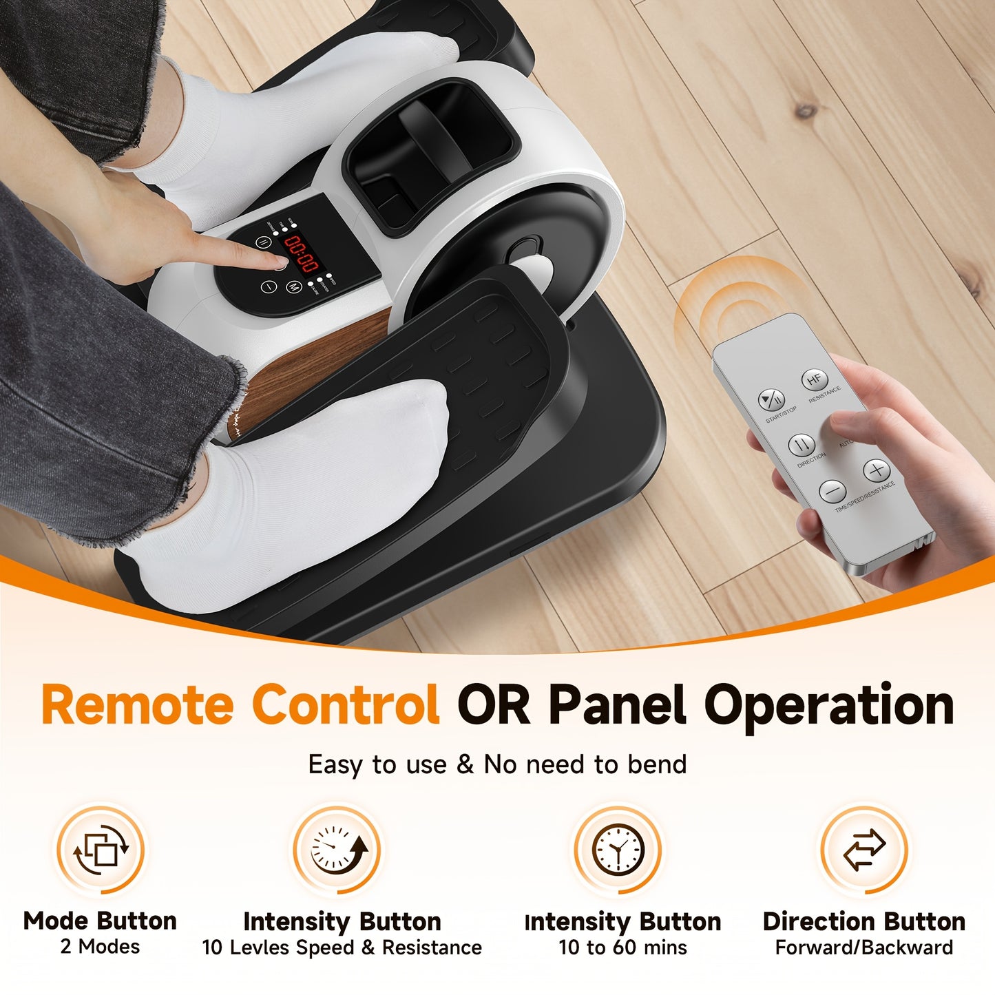 Under Desk Electric Elliptical Machine\u002FExercise Bike\u002FPerdal, 10*10 Speed & Resistance, Fully Assembled, Quiet & Portable, Pedal Workouts To Energize Leg Muscles, Perfect Gift For Seniors\u002FParents