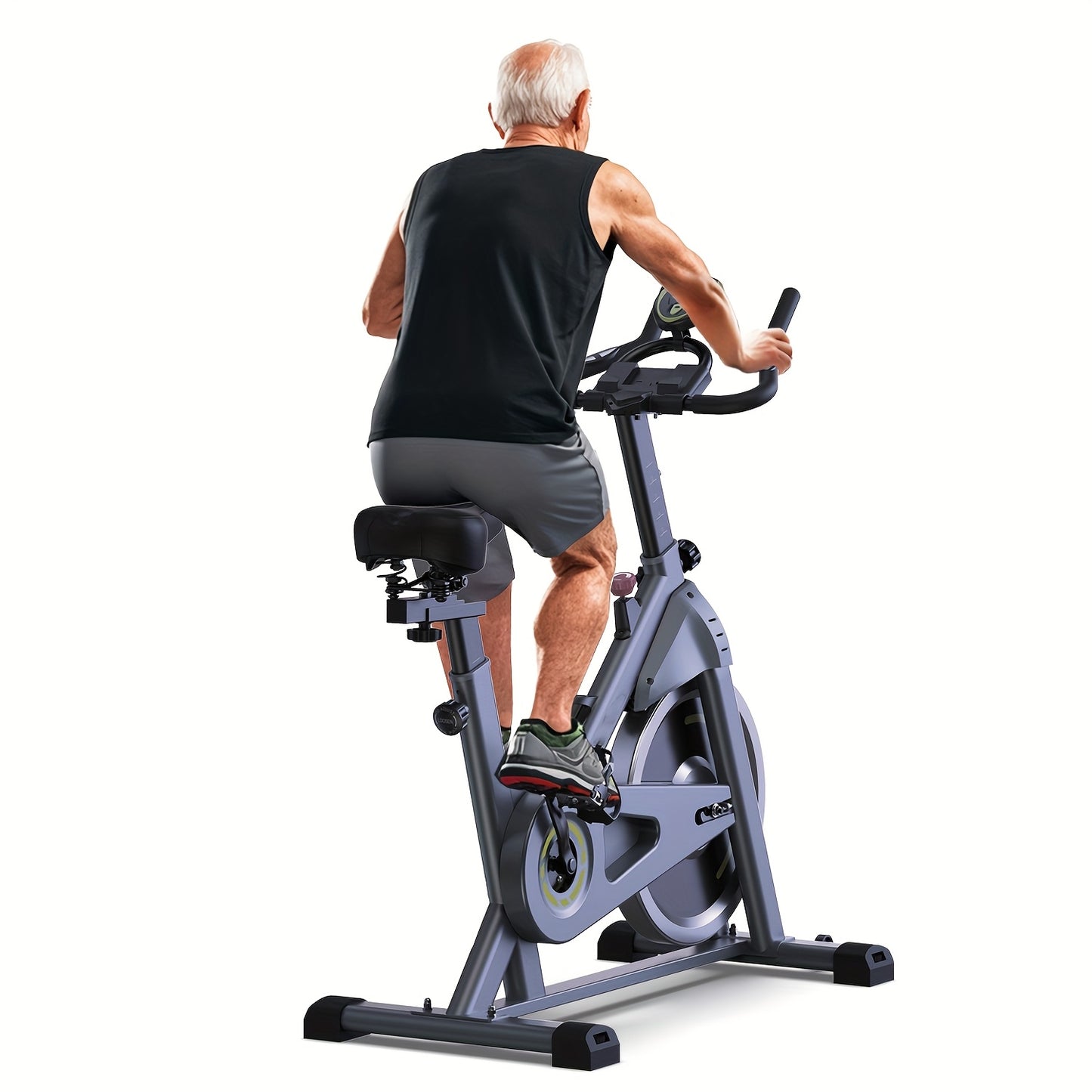 Indoor Exercise Bike, Pedal Trainer, Brake Pad\u002FMagnetic Mounted Bike, Load 300LBS, 200 Hour Durability Test - Bike with Tablet Mount And Comfortable Seat Cushion, Gift for Family, Men'S And Women'S Fitness Equipment, Valentine'S Day Gift