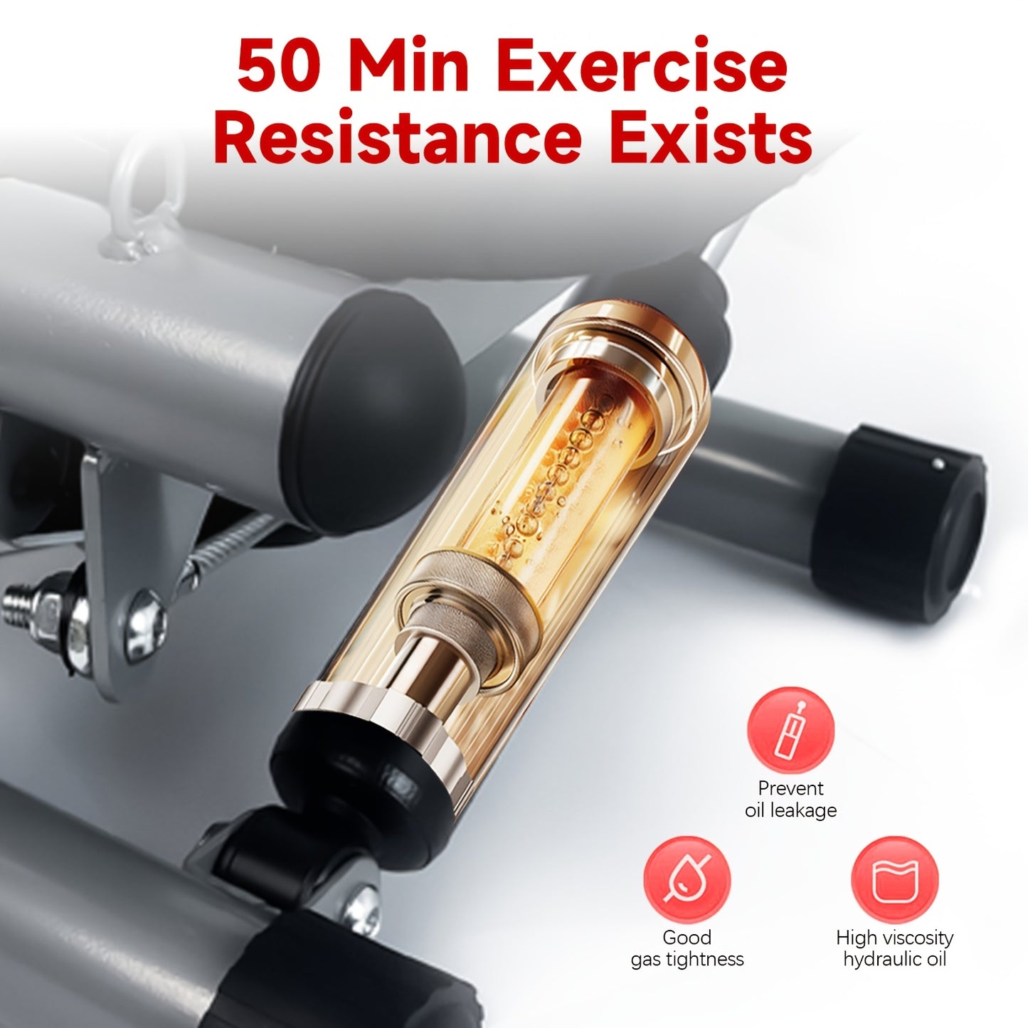 Exercise Stepper, Multi-Functional Mini Stepper With Exercise Equipment, Designed For Home Gym Fitness Exercise, Pink & Grey