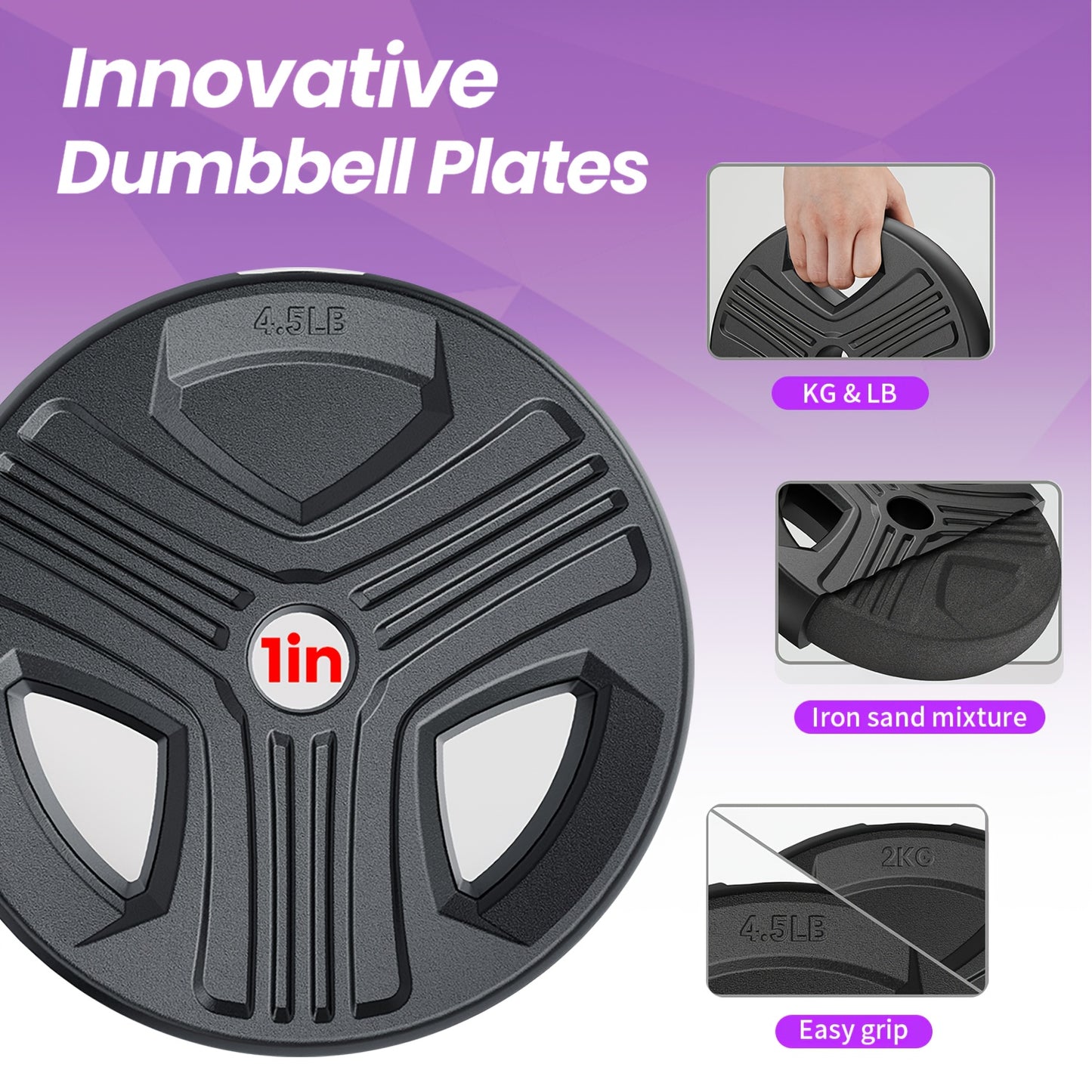 4-in-1 Adjustable Dumbbell 4-in-1 Adjustable Dumbbell Set - Multi-Use Fitness Equipment - 20\u002F35\u002F55\u002F70\u002F90LBS Free Weights for Home Gym, Strength Training, And Bodybuilding