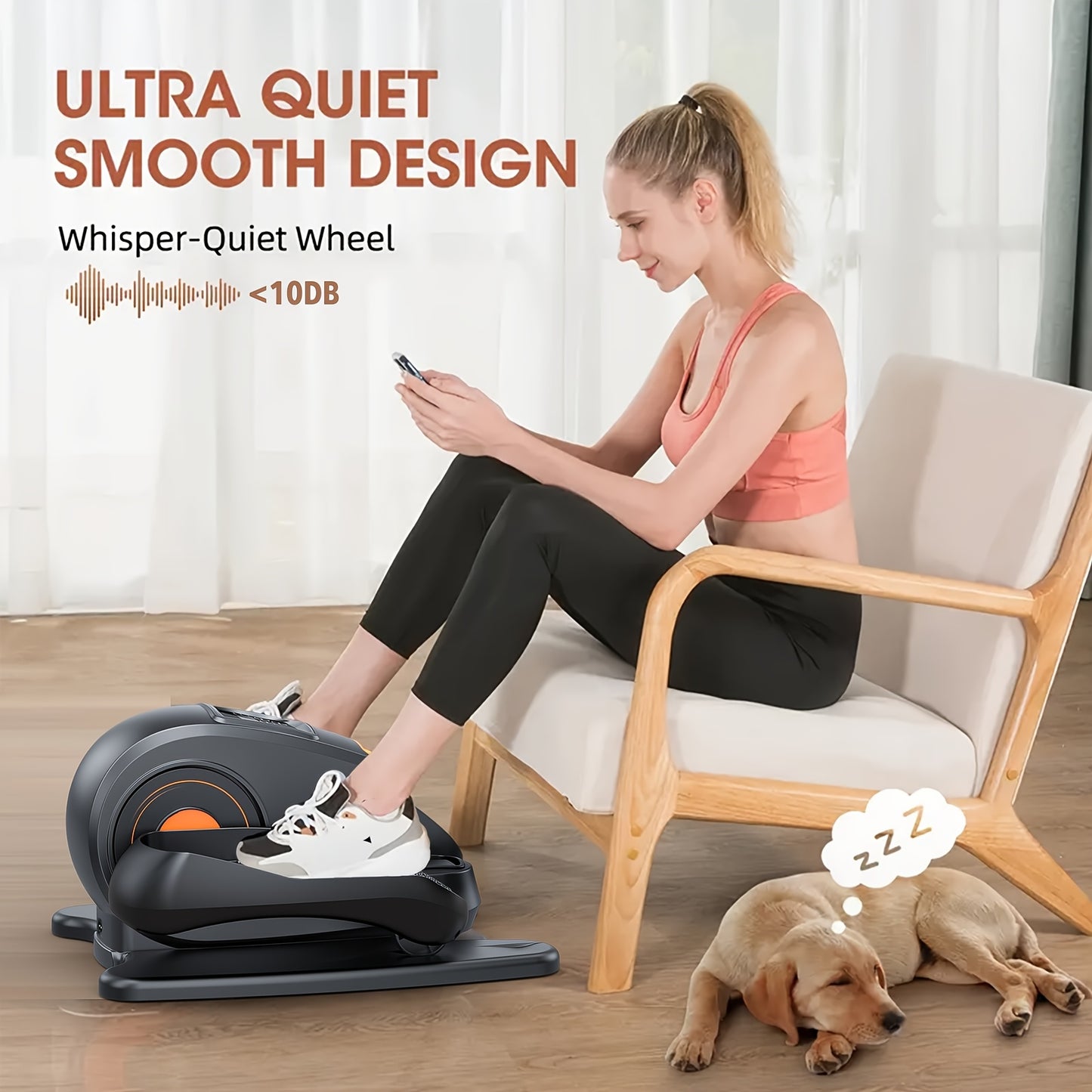 Under Desk Electric Elliptical Machine\u002FExercise Bike\u002FPerdal, 10*10 Speed & Resistance, Fully Assembled, Quiet & Portable, Pedal Workouts To Energize Leg Muscles, Perfect Gift For Seniors\u002FParents