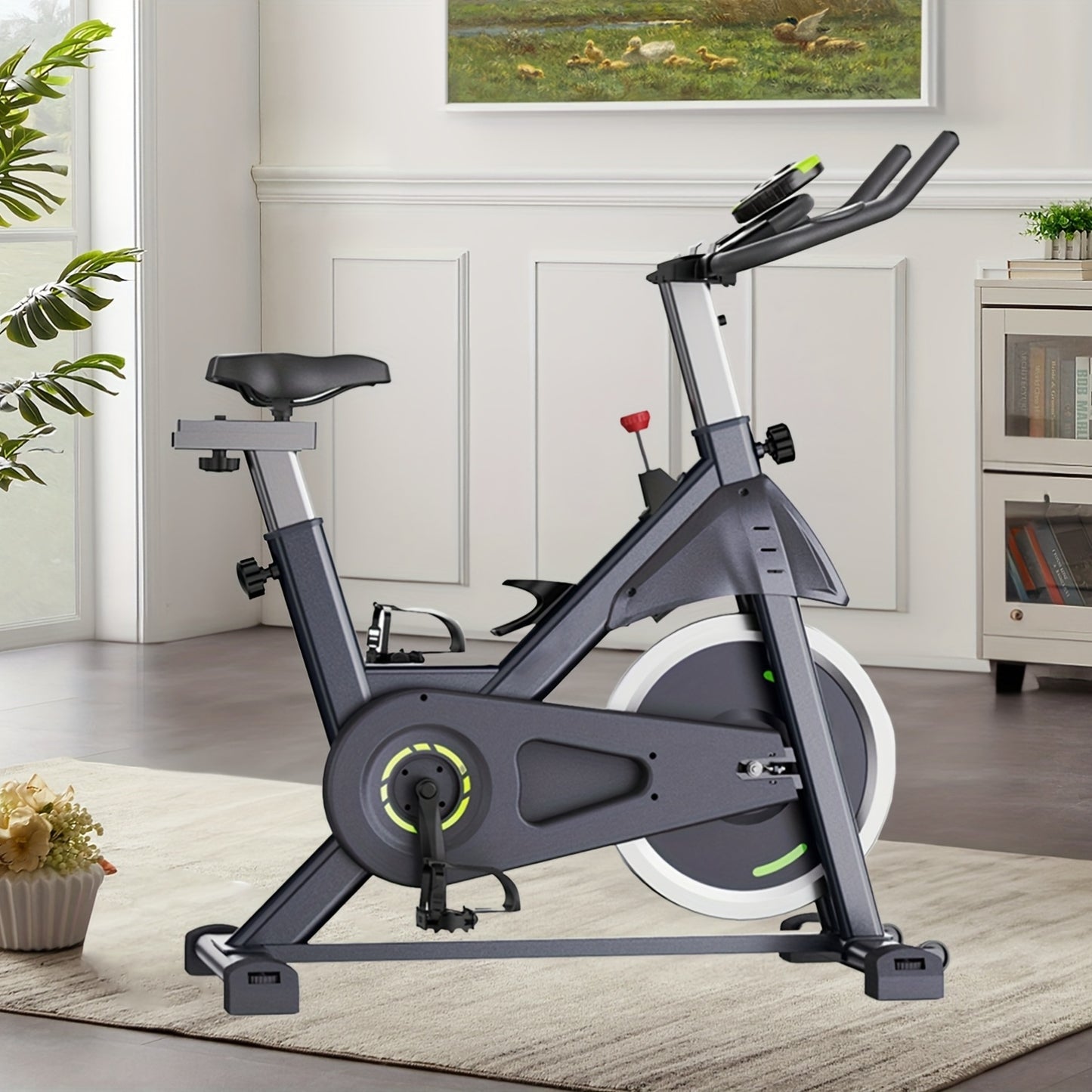 Indoor Exercise Bike, Pedal Trainer, Brake Pad\u002FMagnetic Mounted Bike, Load 300LBS, 200 Hour Durability Test - Bike with Tablet Mount And Comfortable Seat Cushion, Gift for Family, Men'S And Women'S Fitness Equipment, Valentine'S Day Gift