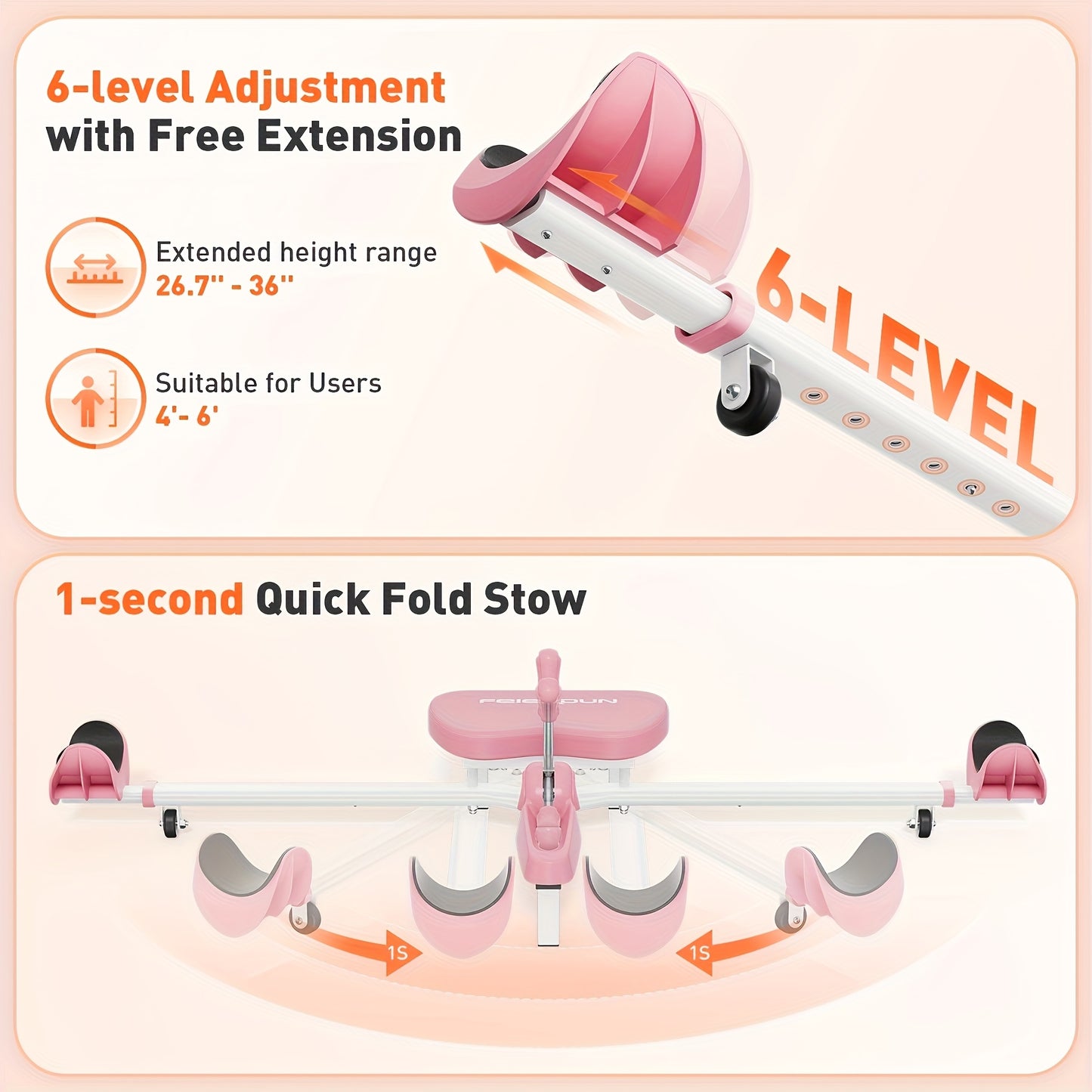 Adjustable Stainless Steel Leg Stretcher 6 Levels Adjustable Stainless Steel Leg Stretcher Machine - Split Machine for Flexibility Training, Leg Stretching, Body Stretching, Fitness Workout, Perfect for Adults or Teens