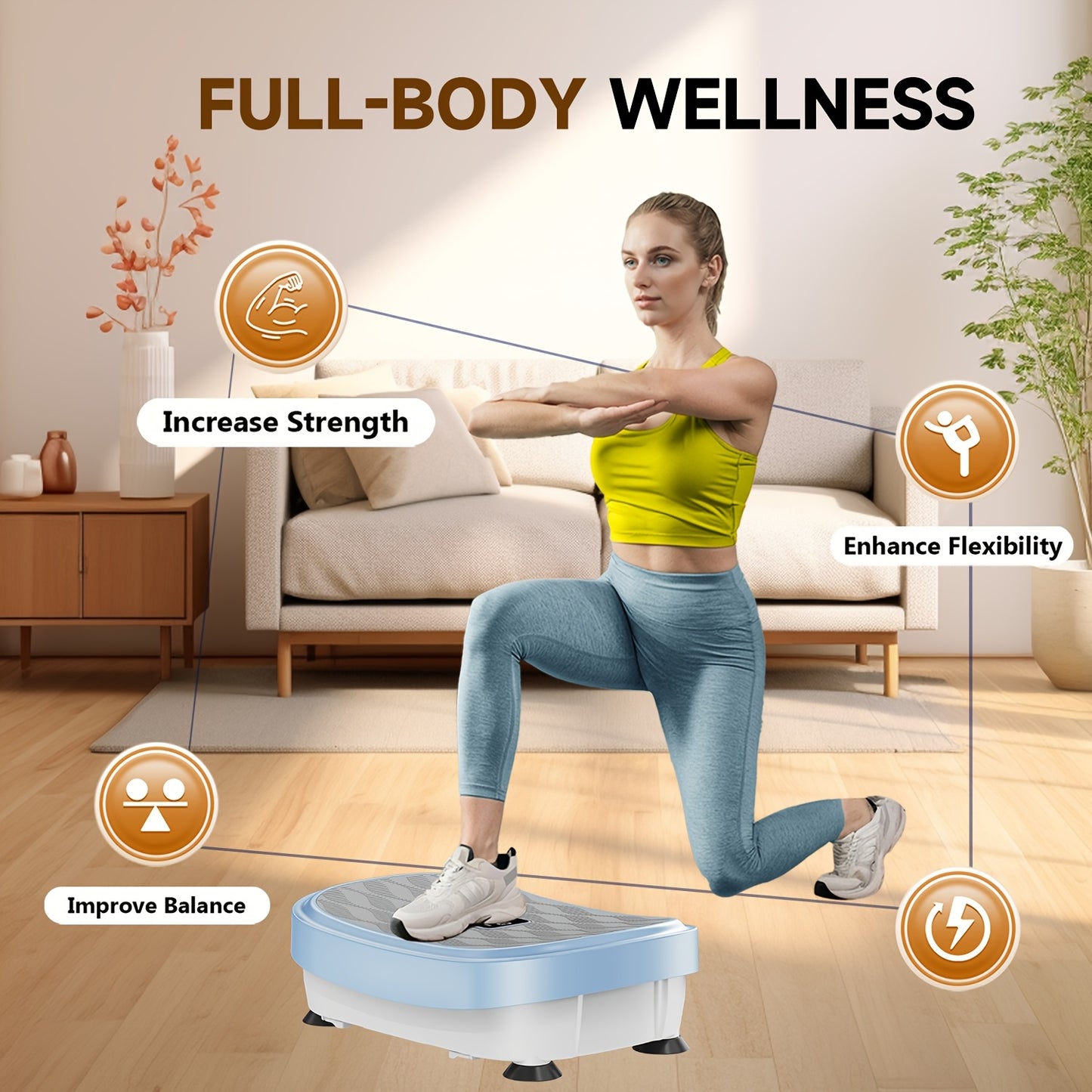 Multiple Modes Vibration Plate Multiple Modes Whole Body Vibration Plate Exercise Machine - Multifunctional Shake\u002FVibration Plate - Home Fitness Device for Lymphatic Drainage, Power Plate Vibration Platform for Toning & Wellness