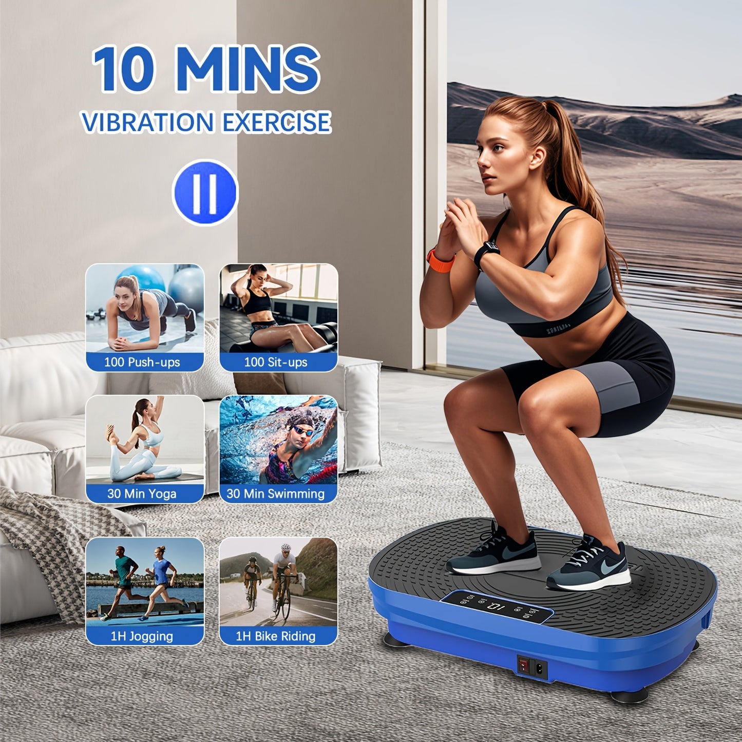Multiple Modes Vibration Plate Multiple Modes Whole Body Vibration Plate Exercise Machine - Multifunctional Shake\u002FVibration Plate - Home Fitness Device for Lymphatic Drainage, Power Plate Vibration Platform for Toning & Wellness