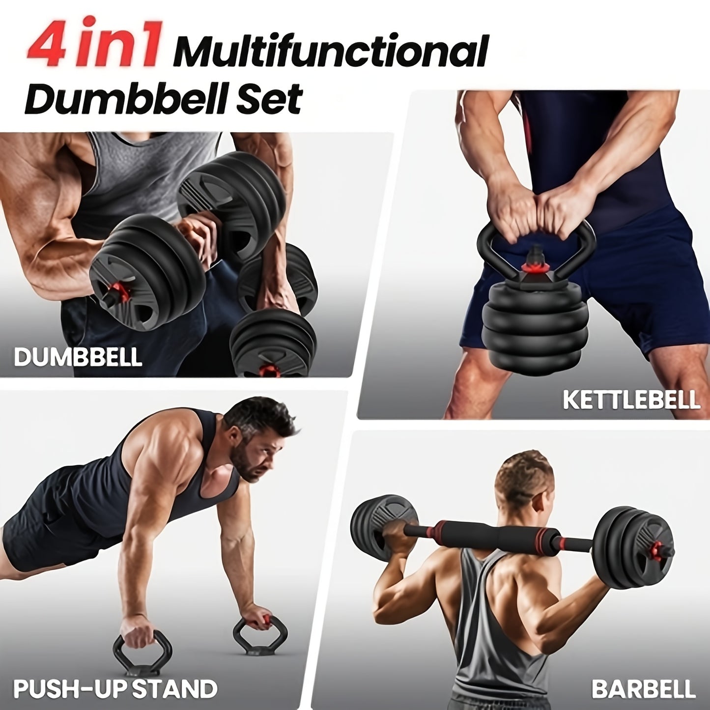 Quick 1-Second 55LBS Adjustable Dumbbell Set - 4-in-1 Weight Set, 20\u002F35\u002F70\u002F90LBS, Perfect for Home Gym Exercise Equipment, Full Body Workout, Strength Training, And Fitness Enthusiasts