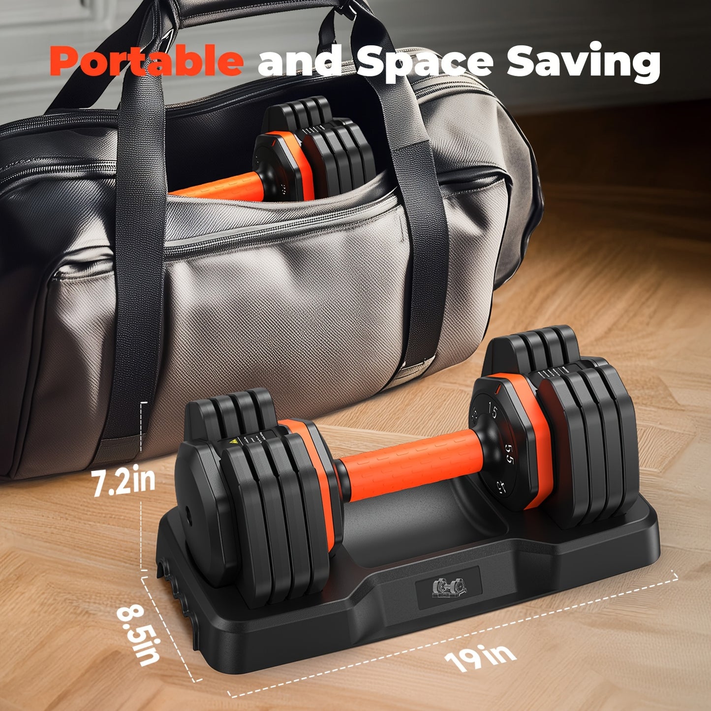 Quick 1-Second 55LBS Adjustable Dumbbell Set - 4-in-1 Weight Set, 20\u002F35\u002F70\u002F90LBS, Perfect for Home Gym Exercise Equipment, Full Body Workout, Strength Training, And Fitness Enthusiasts