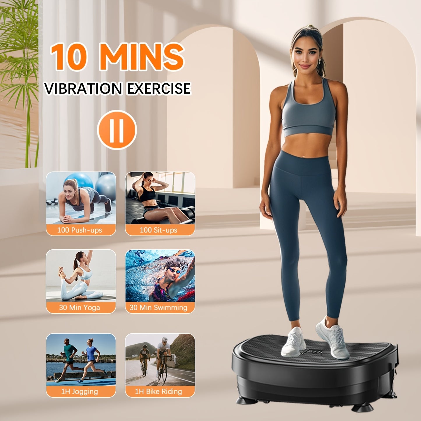 Multiple Modes Vibration Plate Multiple Modes Whole Body Vibration Plate Exercise Machine - Multifunctional Shake\u002FVibration Plate - Home Fitness Device for Lymphatic Drainage, Power Plate Vibration Platform for Toning & Wellness
