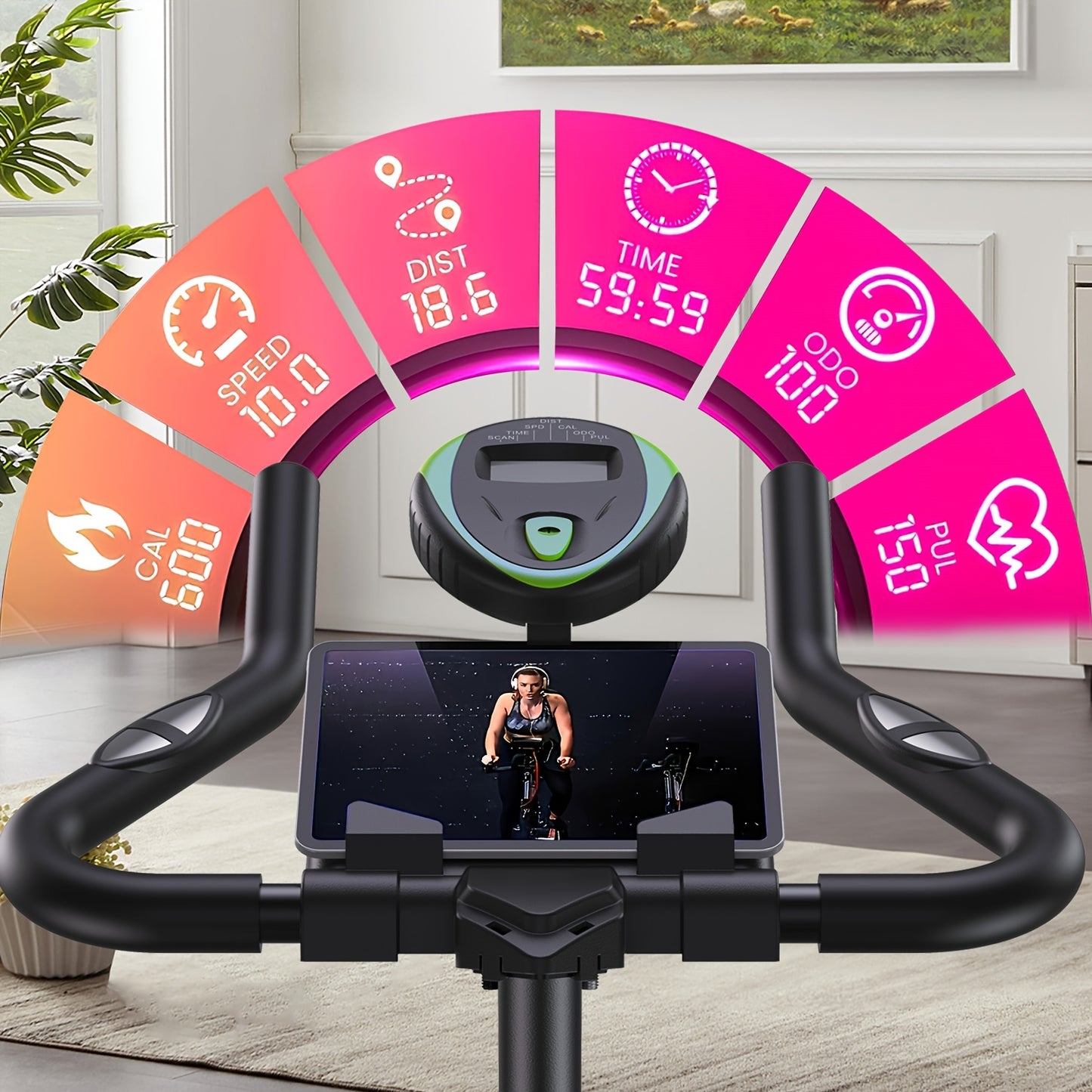 Indoor Exercise Bike, Pedal Trainer, Brake Pad\u002FMagnetic Mounted Bike, Load 300LBS, 200 Hour Durability Test - Bike with Tablet Mount And Comfortable Seat Cushion, Gift for Family, Men'S And Women'S Fitness Equipment, Valentine'S Day Gift