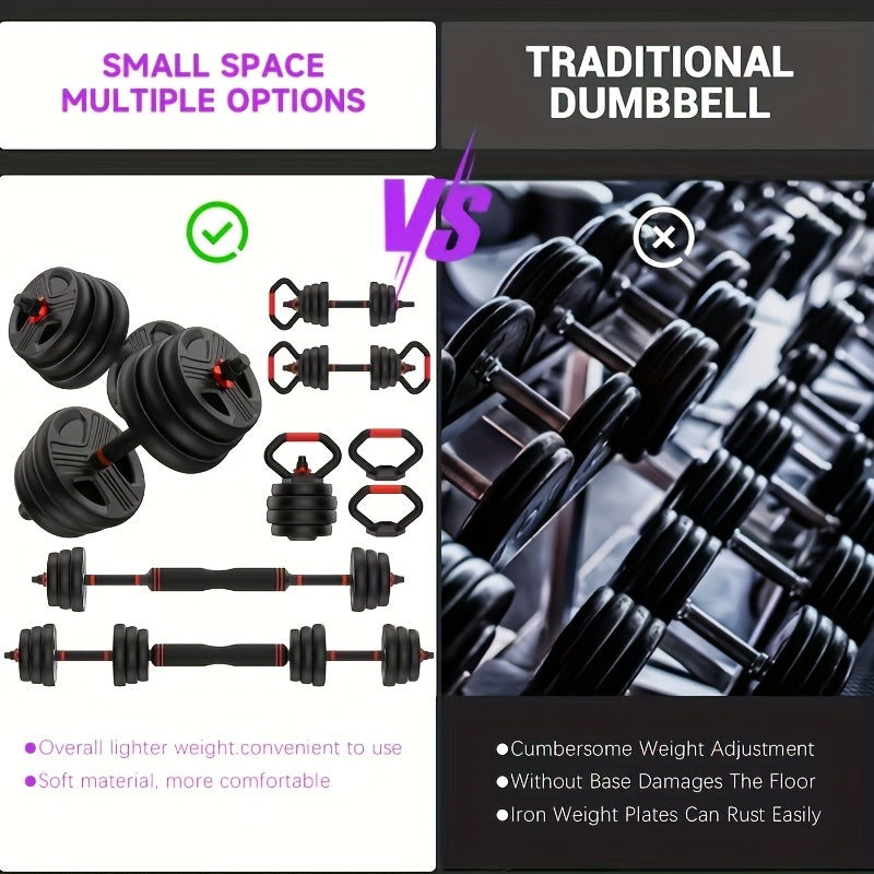 4-in-1 Adjustable Dumbbell 4-in-1 Adjustable Dumbbell Set - Multi-Use Fitness Equipment - 20\u002F35\u002F55\u002F70\u002F90LBS Free Weights for Home Gym, Strength Training, And Bodybuilding