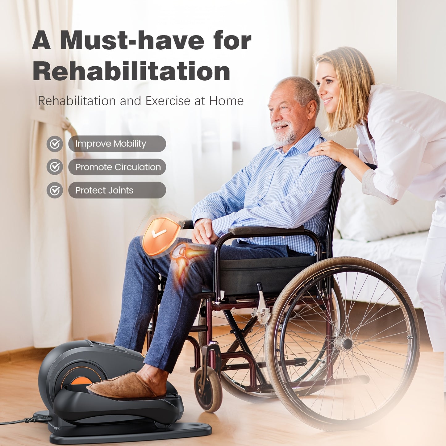 Under Desk Elliptical Machine\u002FMini Stepper, Fully Assembled, Pedal Workouts To Energize Leg Muscles, Perfect Gift For Seniors\u002FParents