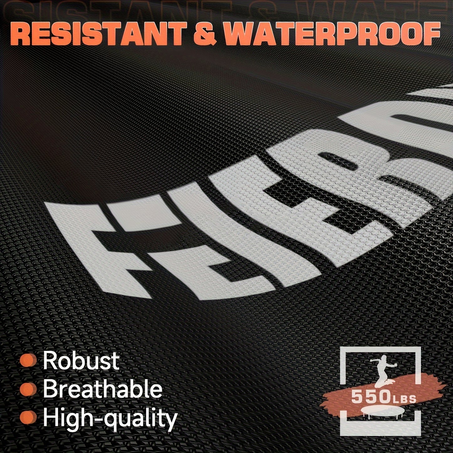 48' Extra-Sturdy Trampoline with Safety Handle - Supports Up to 330\u002F440 Lbs, Round Black Trampoline for Family Fun, Safe Bouncing Experience, Indoor & Outdoor Workout Equipment for Adults, Trampoline for Outside