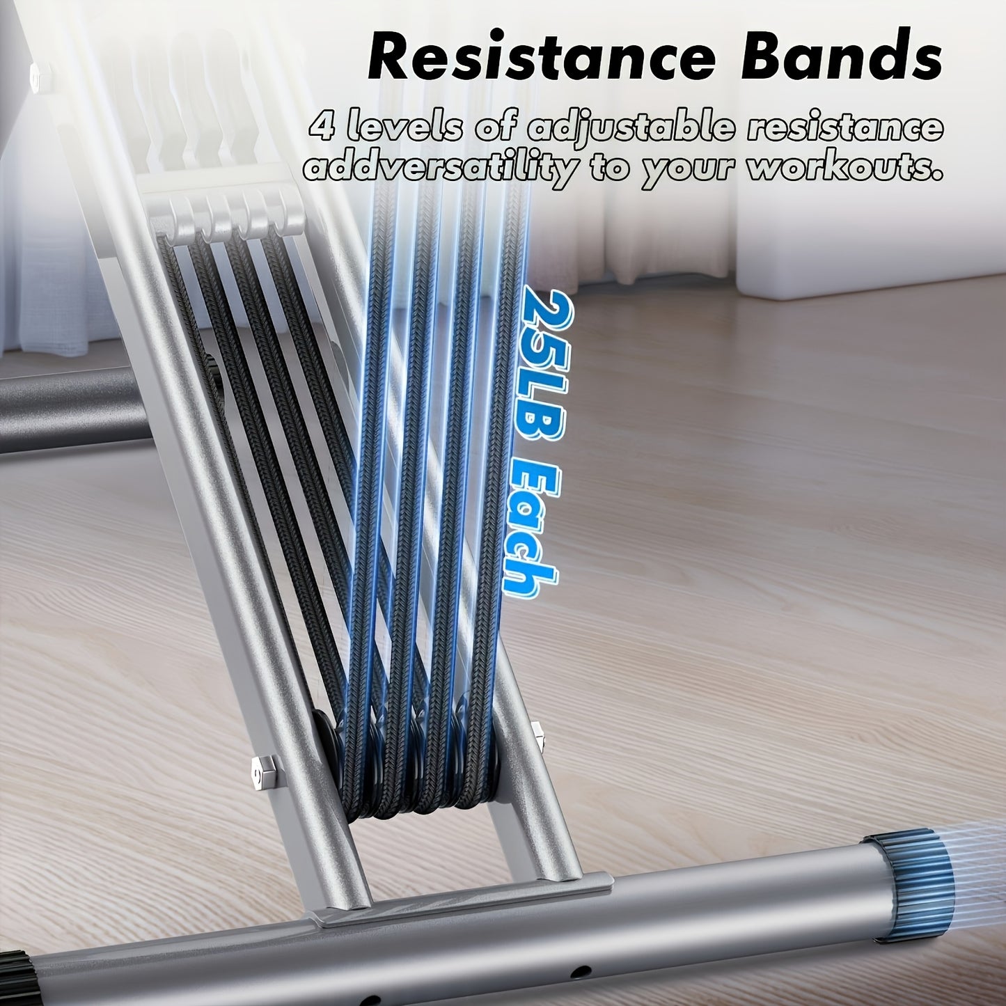 Multifuntional Squat Rowing Machine for Home Yoga, 4 Adjustable Resistance Levels, 330 LBS Capacity, Foldable & Easy Set Up, Effectively Exercise Arm And Leg Muscles, Improve The Body's Motor Coordination, Full Body Workout Home Gym, Grey\u002FPink