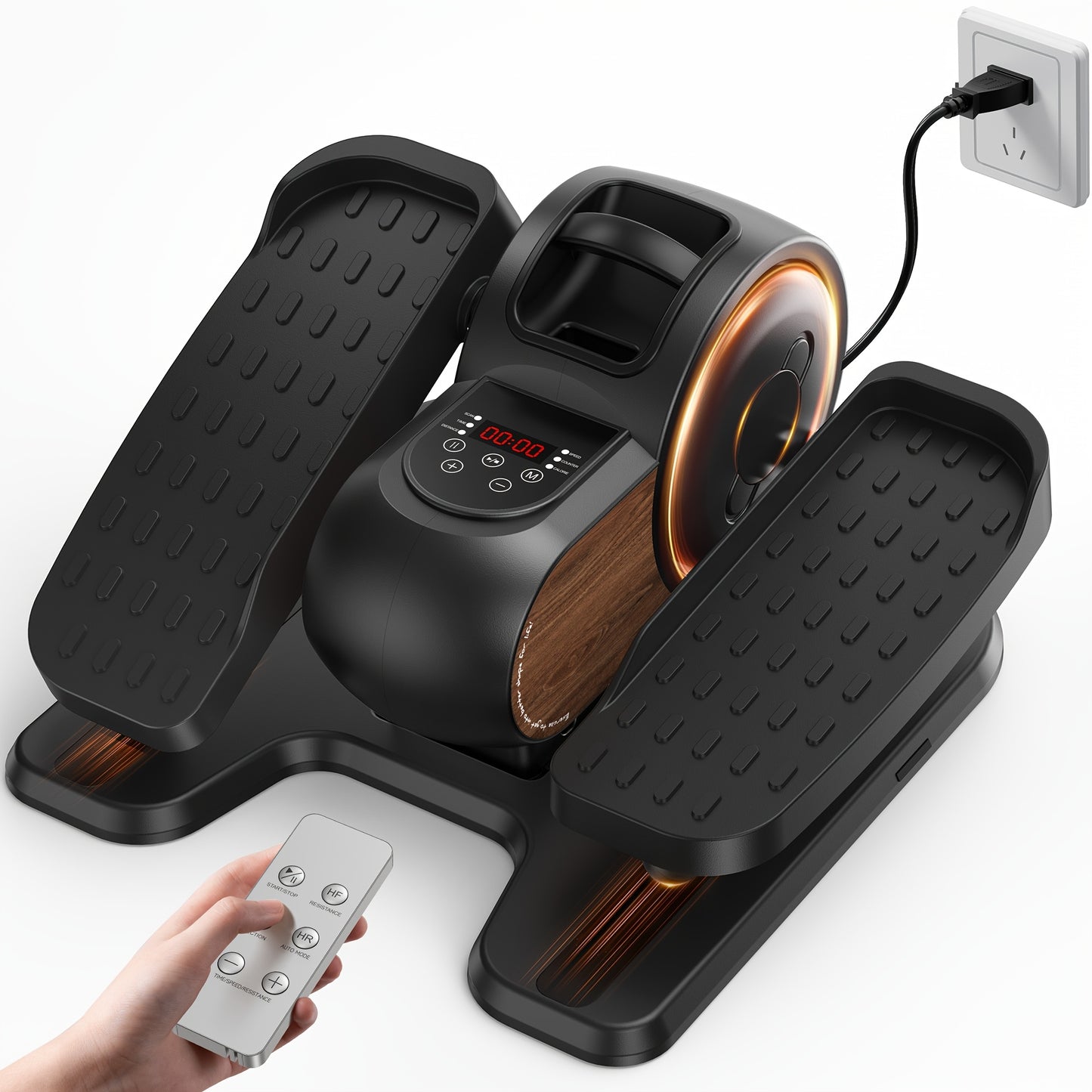 Quiet & Portable Under Desk Elliptical Machine - Fully Assembled Mini Bike\u002FStepper with Digital Display, Ideal for Leg Muscle Strengthening, Comfort Design, Perfect Gift for Seniors & Parents, US Plug, Elliptical Exercise Machine for Home