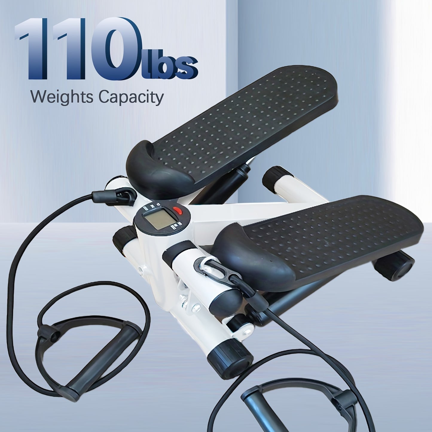 Exercise Stepper, Multi-Functional Mini Stepper With Exercise Equipment, Designed For Home Gym Fitness Exercise, Pink & Grey