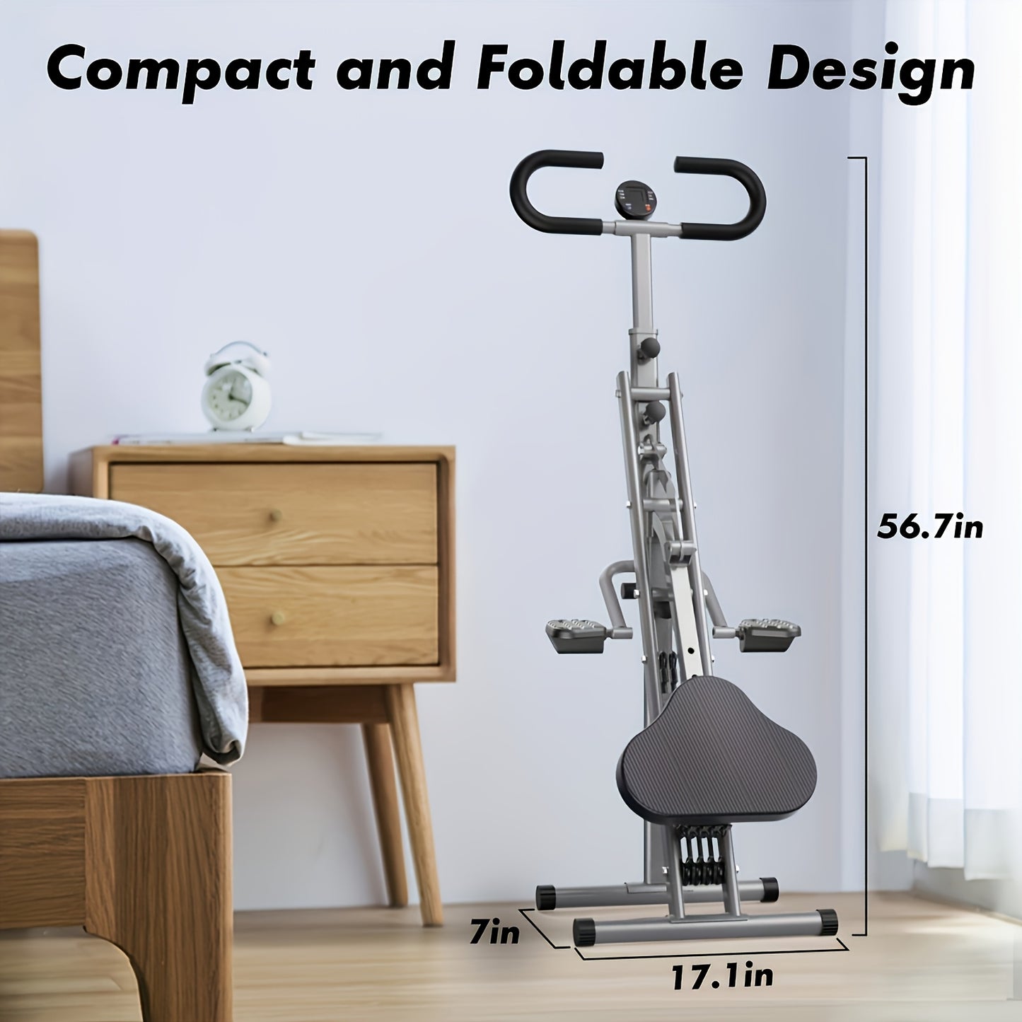 Multifuntional Squat Rowing Machine for Home Yoga, 4 Adjustable Resistance Levels, 330 LBS Capacity, Foldable & Easy Set Up, Effectively Exercise Arm And Leg Muscles, Improve The Body's Motor Coordination, Full Body Workout Home Gym, Grey\u002FPink