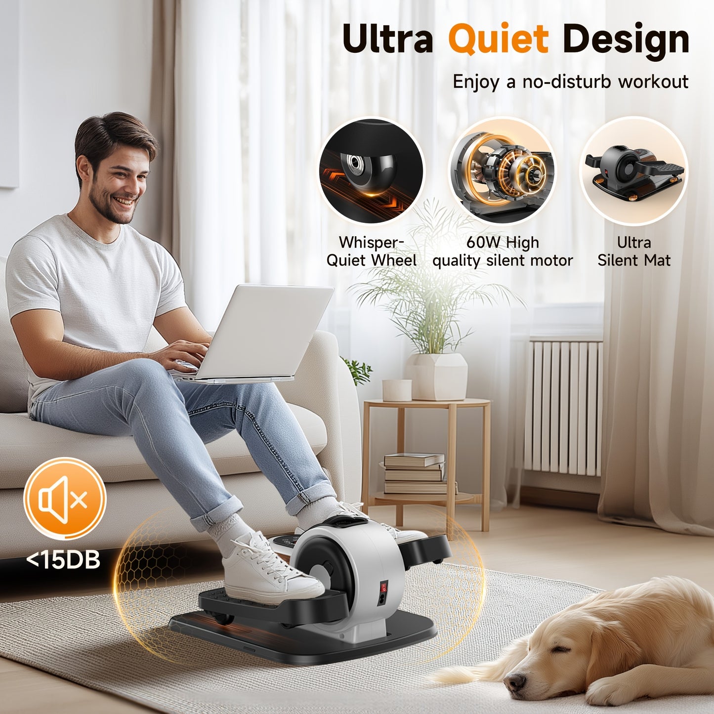 Under Desk Electric Elliptical Machine\u002FExercise Bike\u002FPerdal, 10*10 Speed & Resistance, Fully Assembled, Quiet & Portable, Pedal Workouts To Energize Leg Muscles, Perfect Gift For Seniors\u002FParents