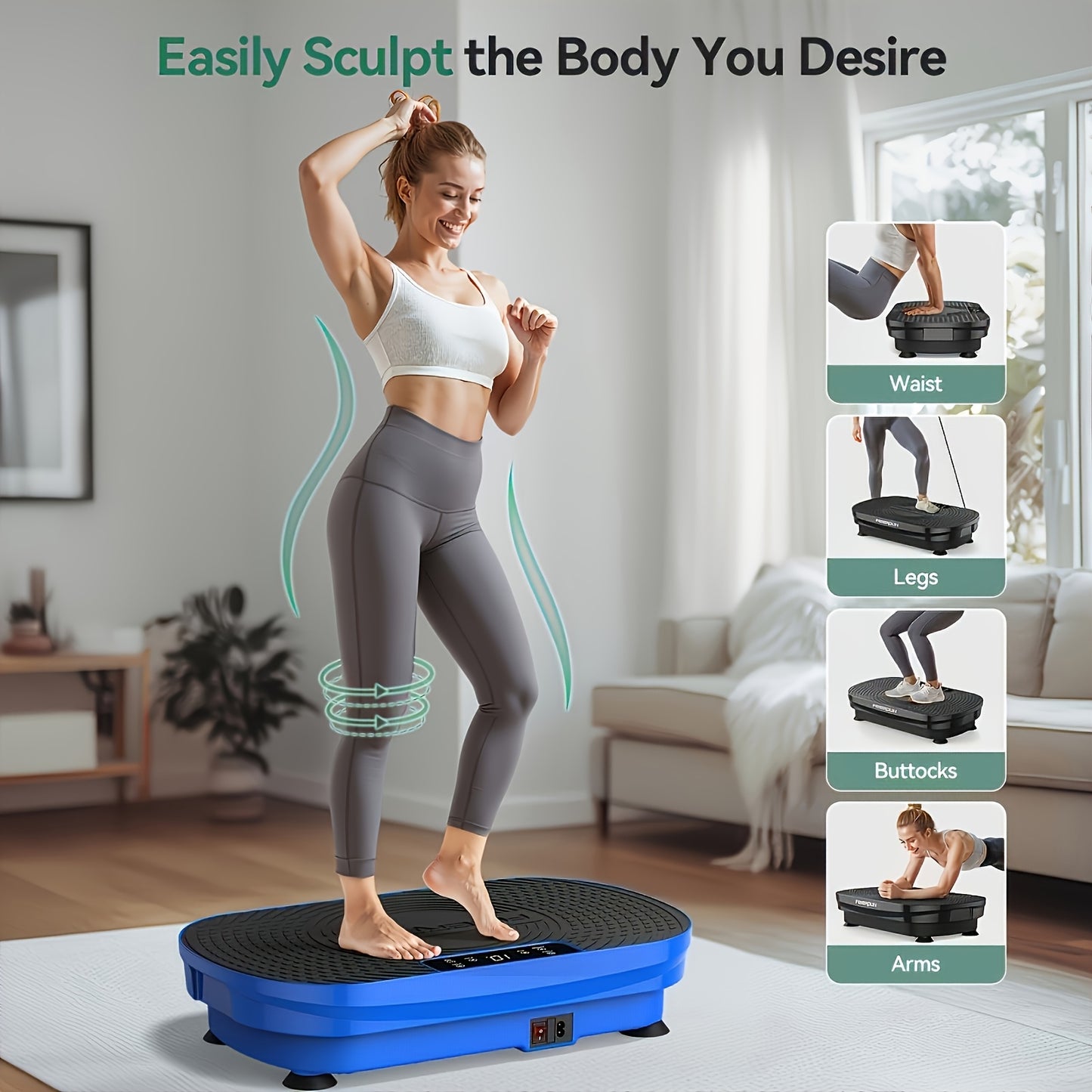 Multiple Modes Vibration Plate Multiple Modes Whole Body Vibration Plate Exercise Machine - Multifunctional Shake\u002FVibration Plate - Home Fitness Device for Lymphatic Drainage, Power Plate Vibration Platform for Toning & Wellness